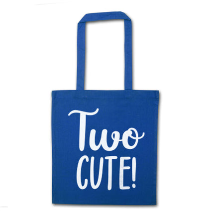 Two cute pink text blue tote bag