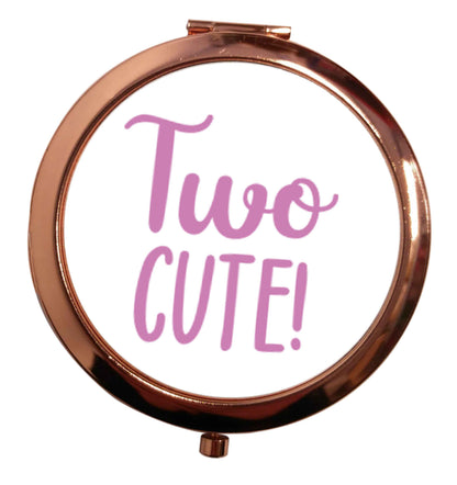Two cute rose gold circle pocket mirror