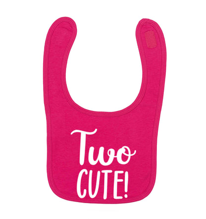 Two cute dark pink baby bib