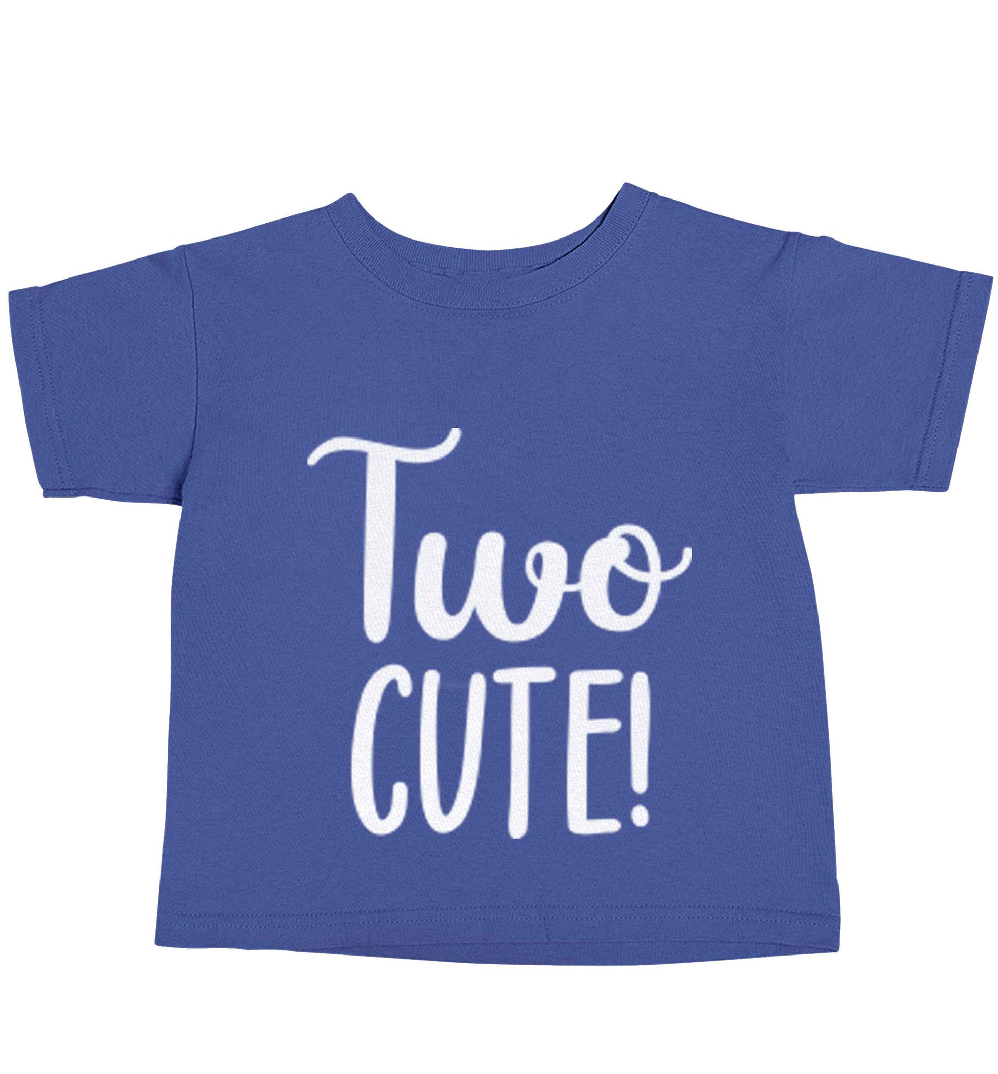 Two cute pink text blue baby toddler Tshirt 2 Years