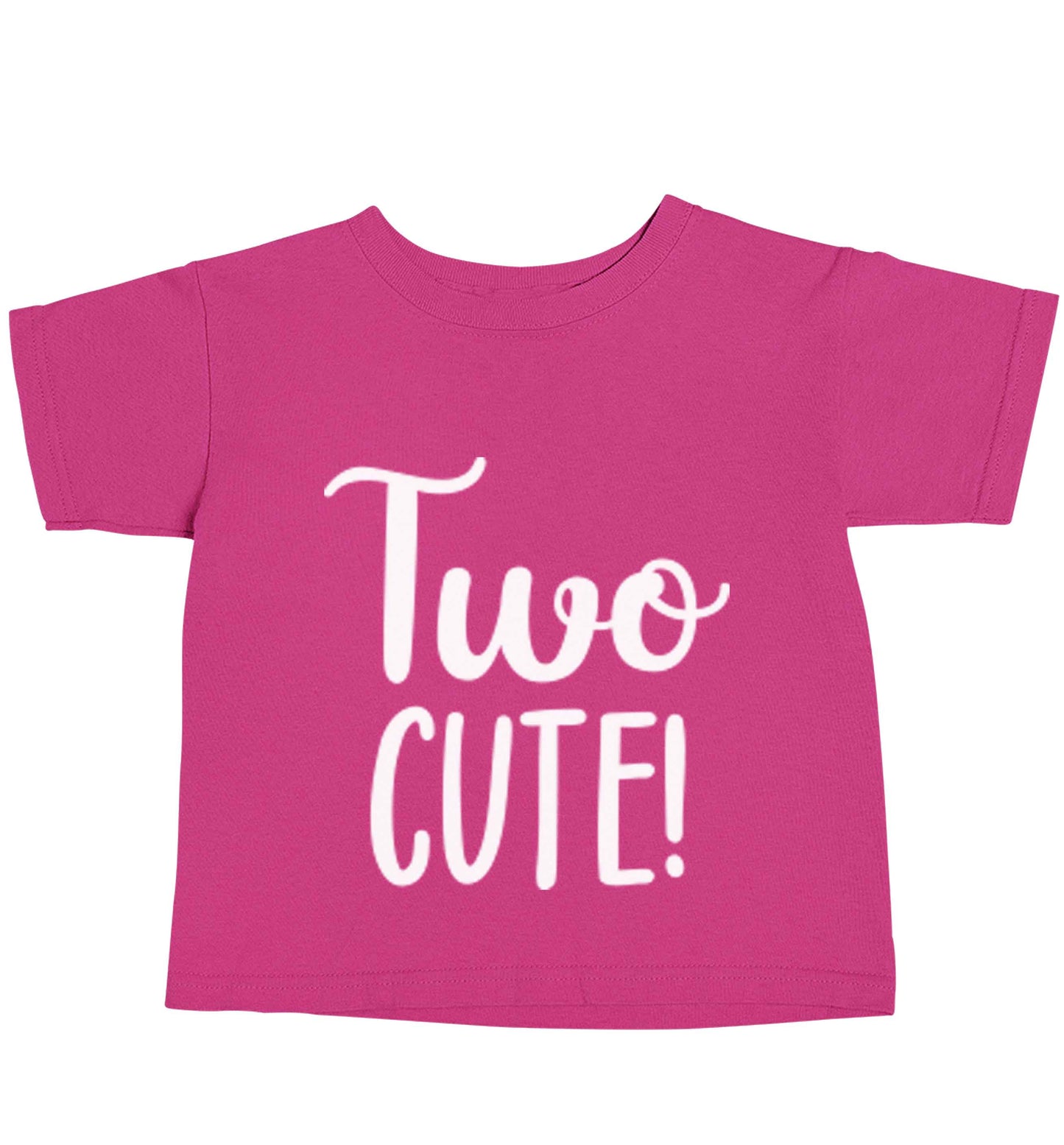 Two cute pink text pink baby toddler Tshirt 2 Years