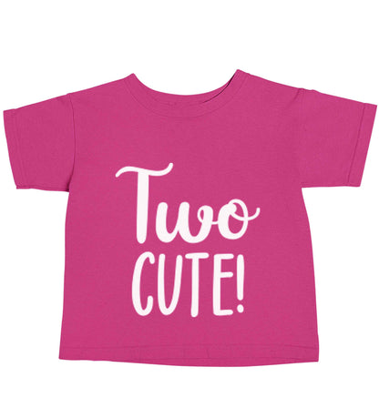 Two cute pink text pink baby toddler Tshirt 2 Years