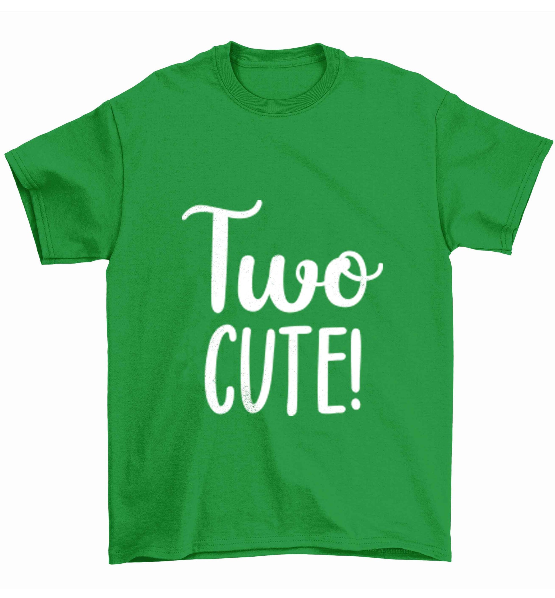 Two cute pink text Children's green Tshirt 12-13 Years