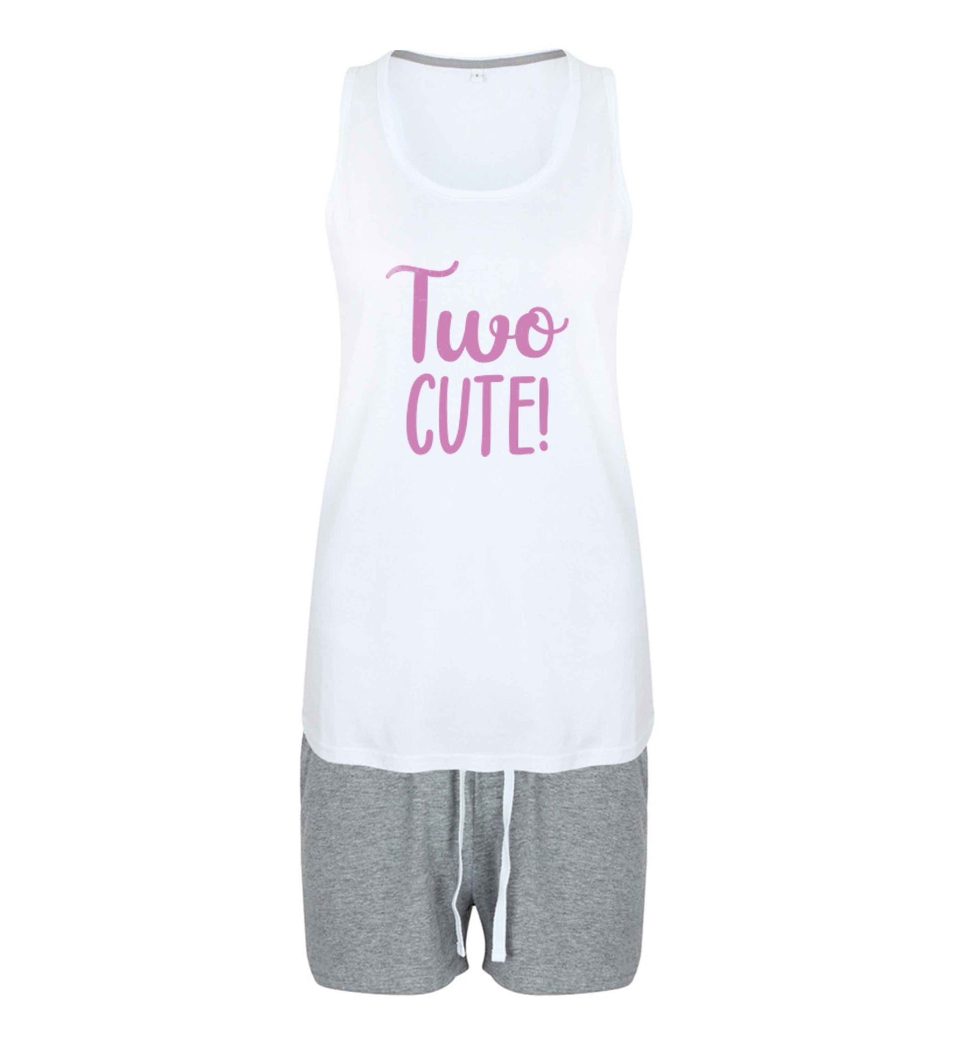 Two cute size XL women's pyjama shorts set in pink 