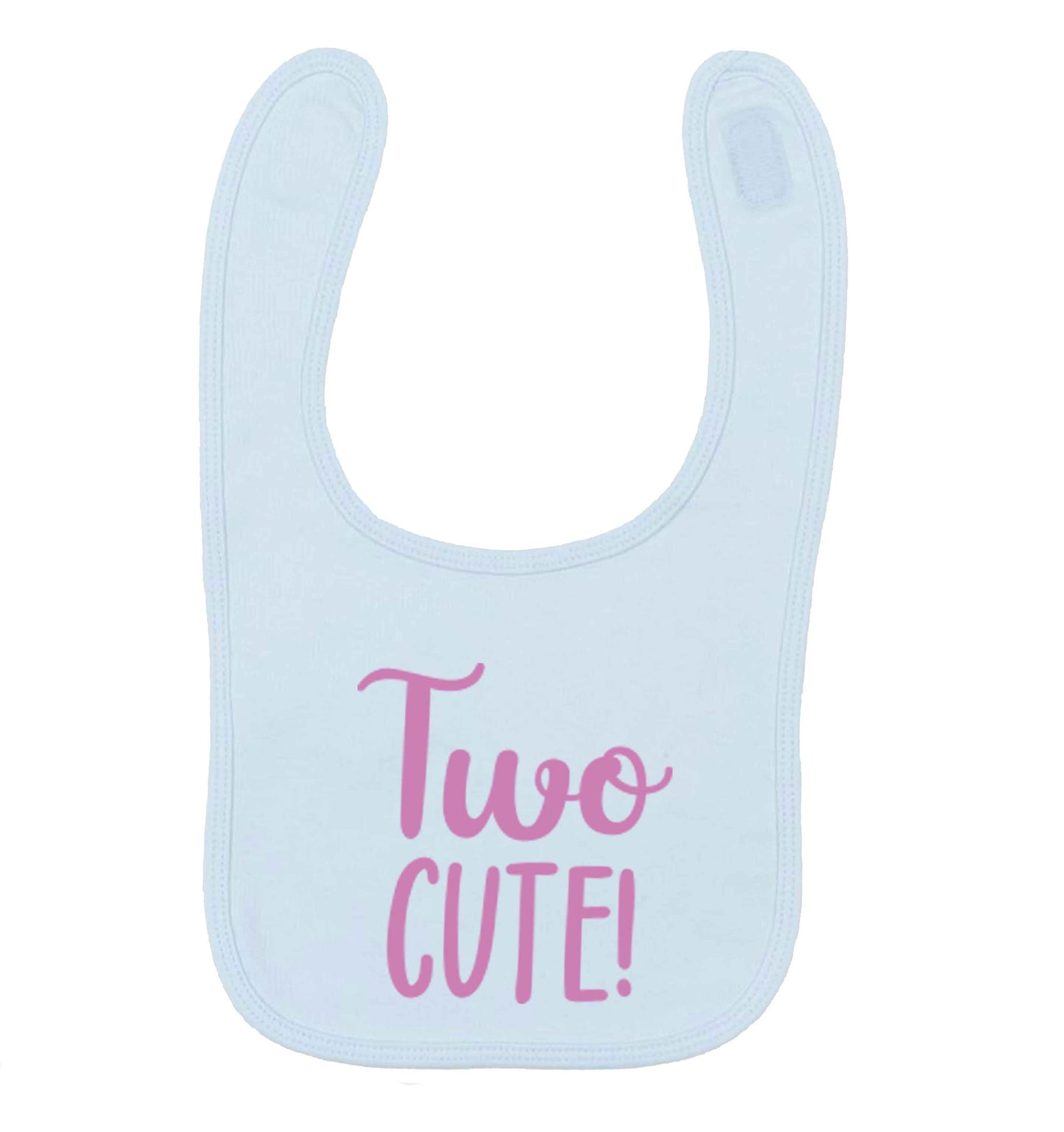Two cute pale blue baby bib