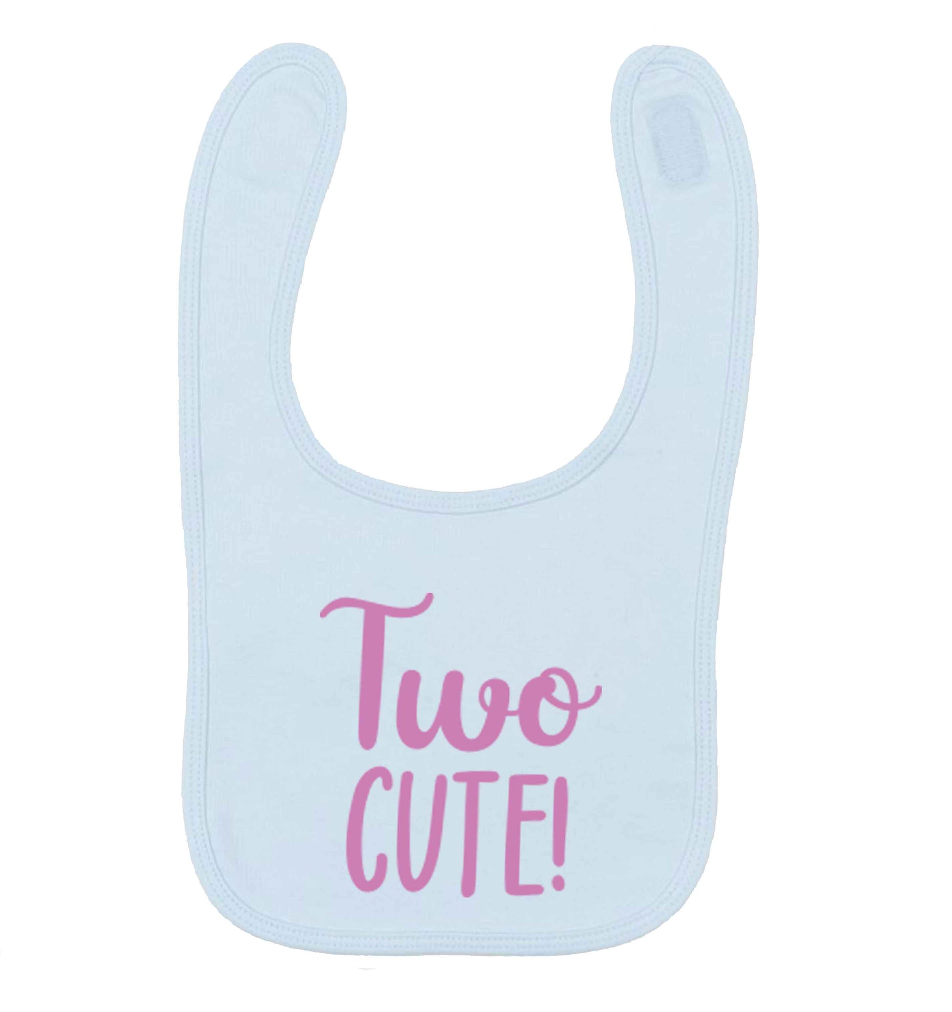 Two cute pale blue baby bib