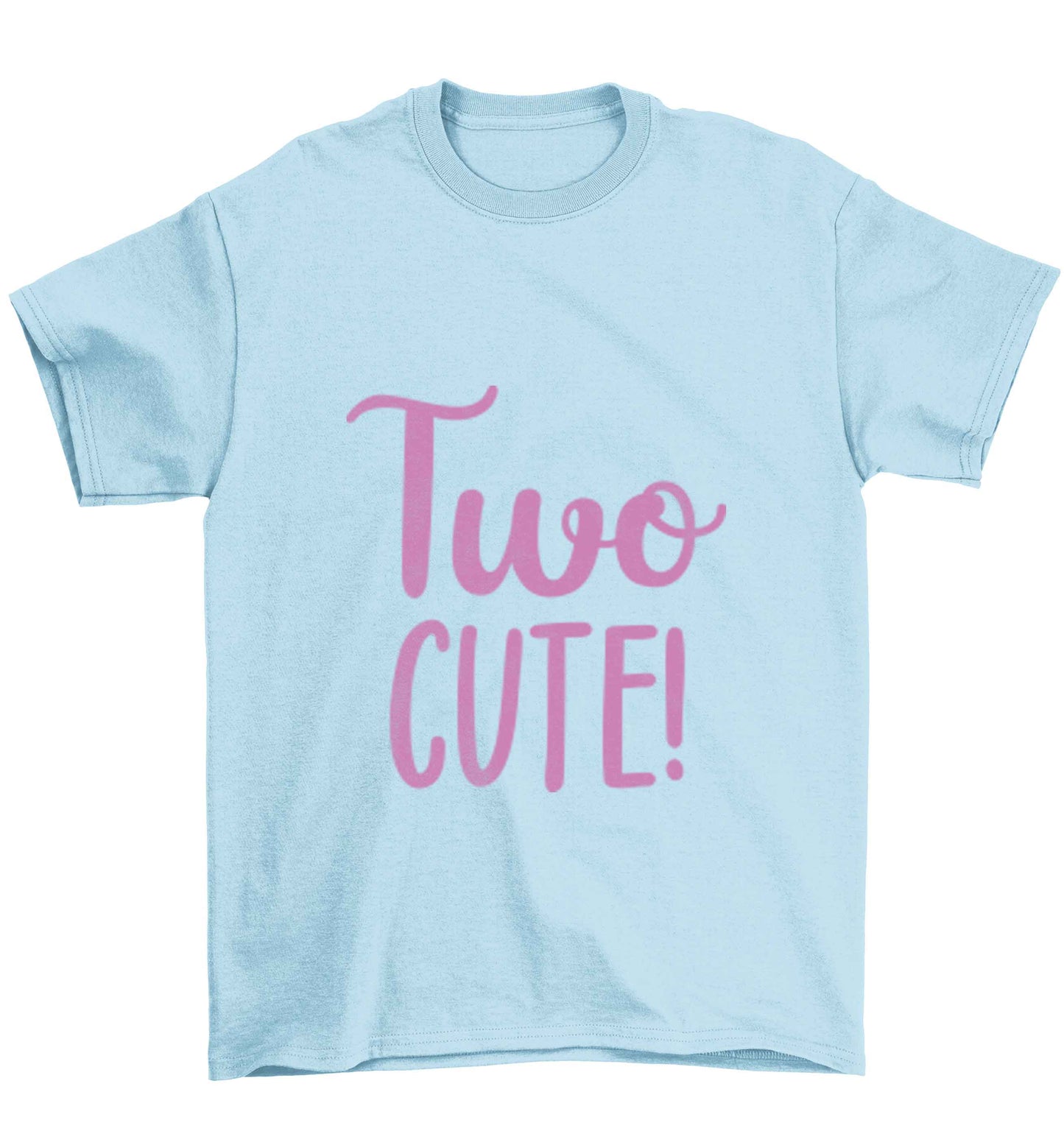 Two cute pink text Children's light blue Tshirt 12-13 Years