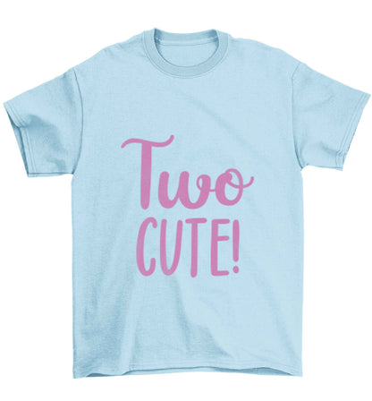 Two cute pink text Children's light blue Tshirt 12-13 Years