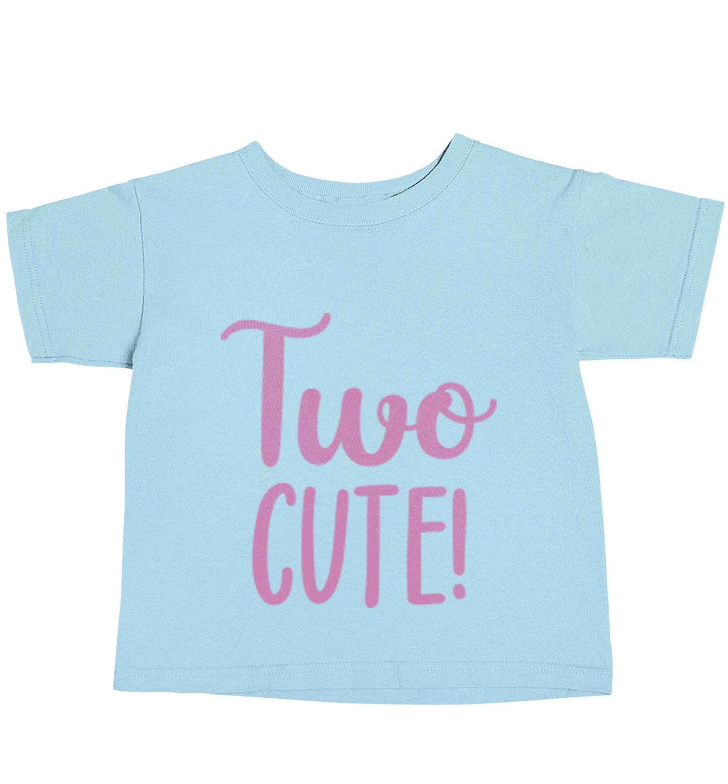 Two cute pink text light blue baby toddler Tshirt 2 Years