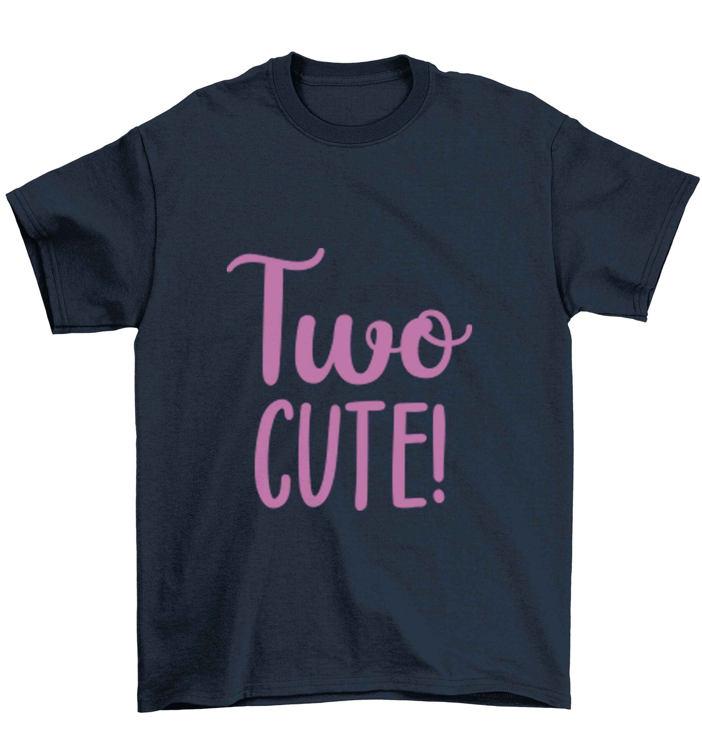 Two cute pink text Children's navy Tshirt 12-13 Years