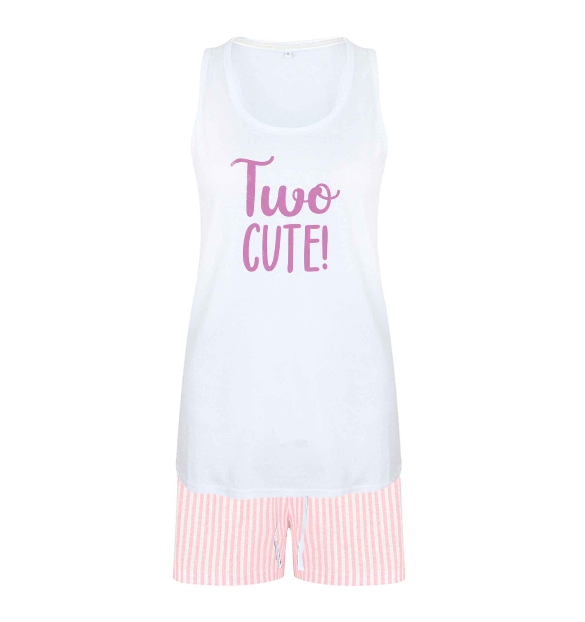Two cute size XL women's pyjama shorts set in pink 