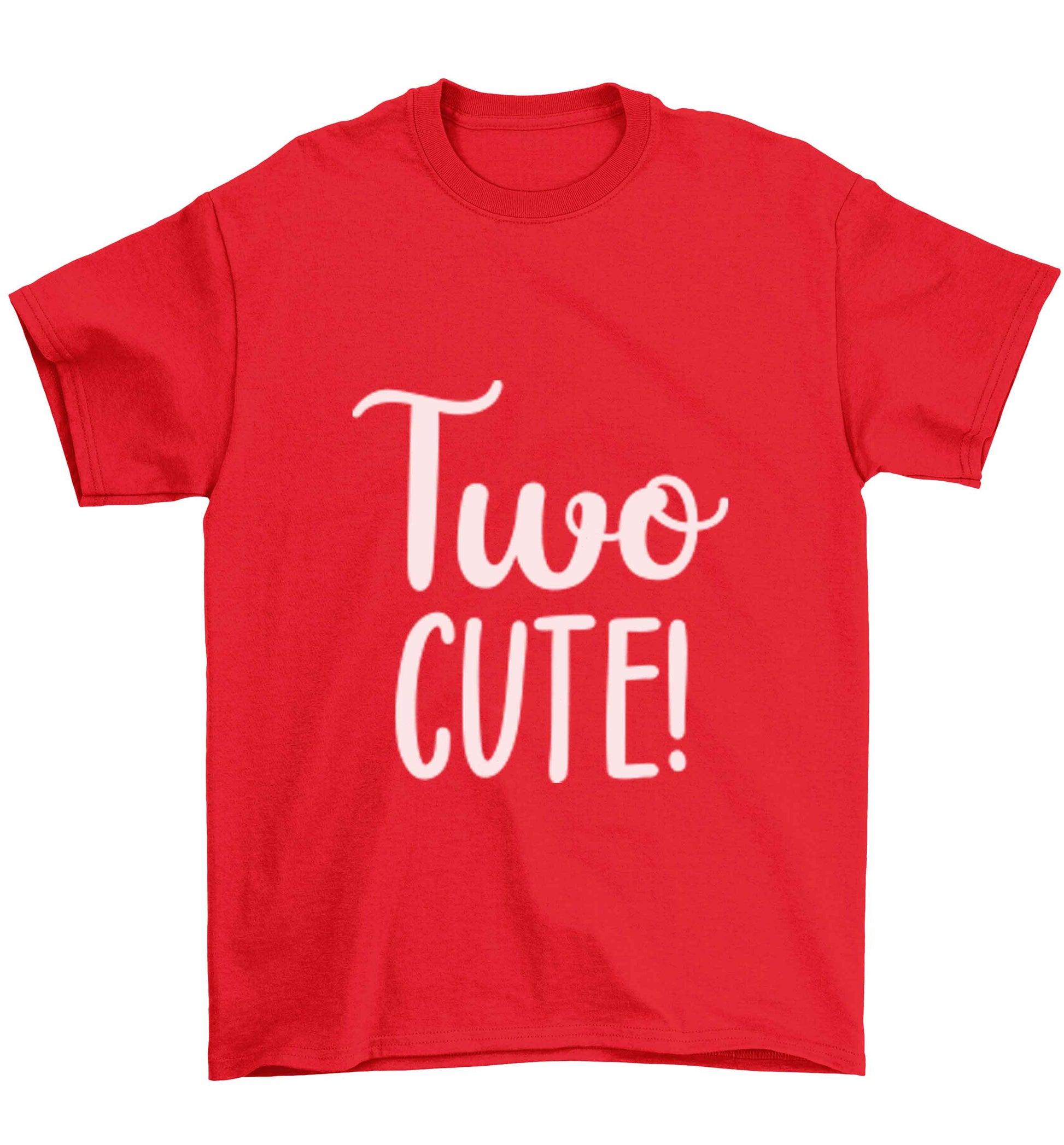 Two cute pink text Children's red Tshirt 12-13 Years