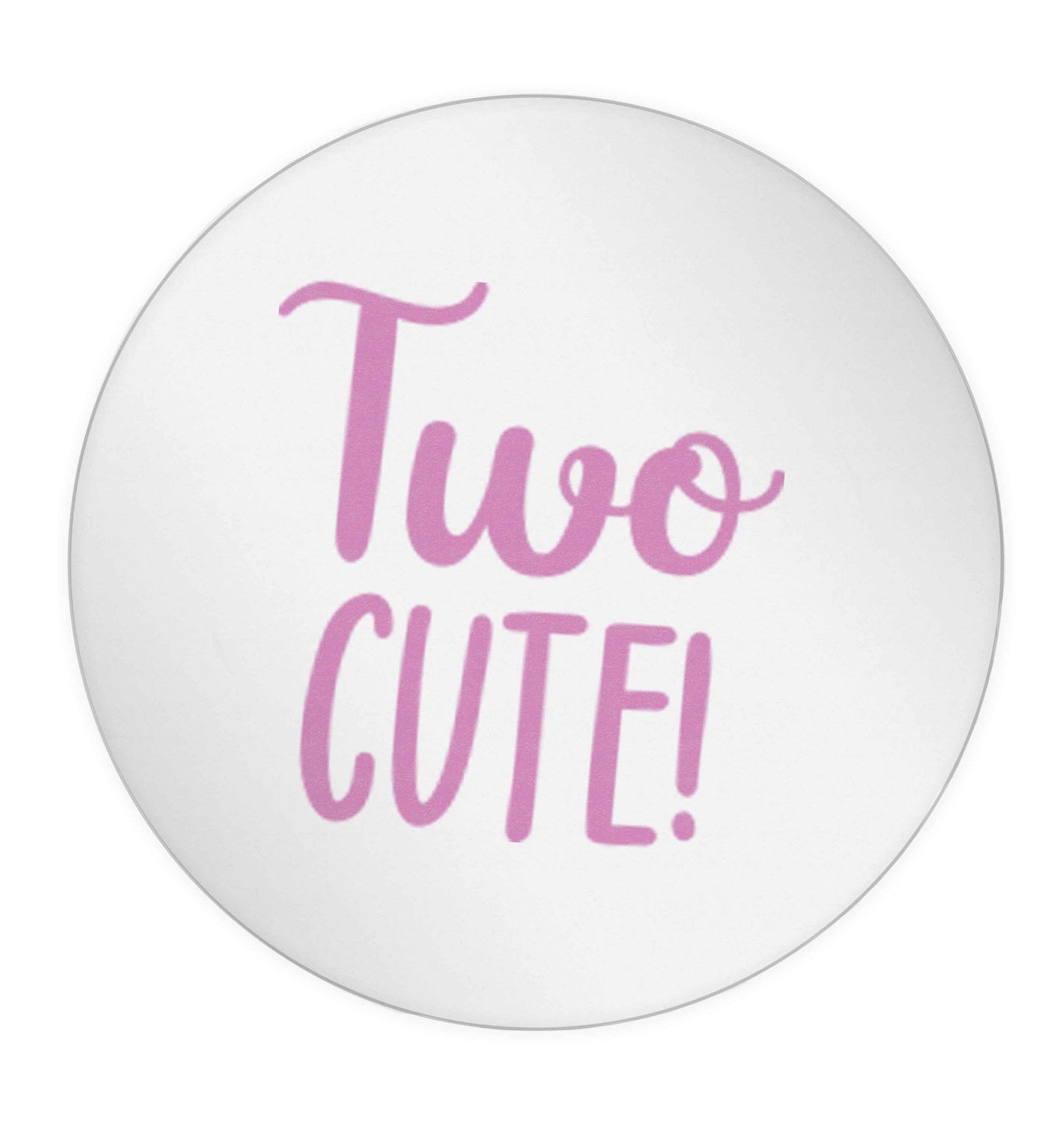 Two cute pink text 24 @ 45mm matt circle stickers