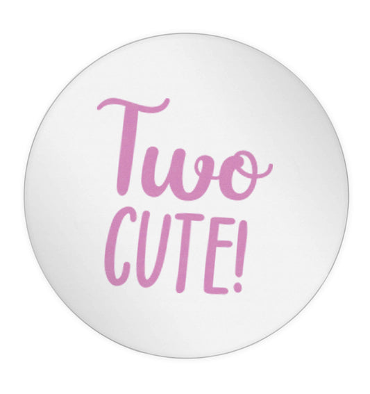 Two cute pink text 24 @ 45mm matt circle stickers