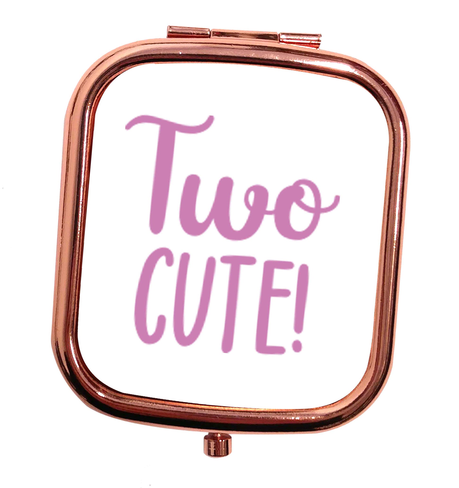 Two cute rose gold square pocket mirror