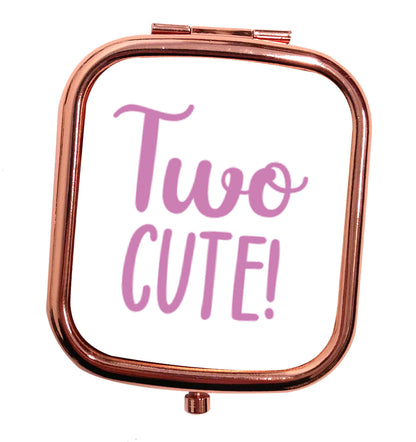 Two cute rose gold square pocket mirror