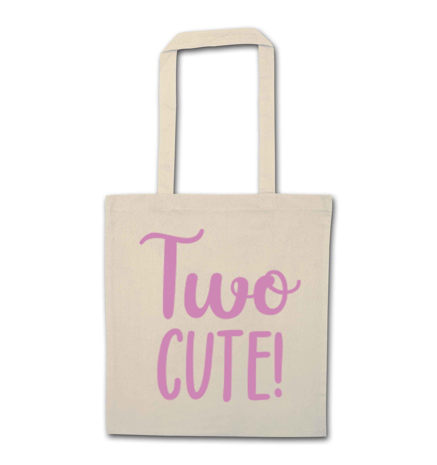Two cute pink text natural tote bag