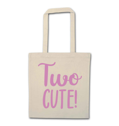 Two cute pink text natural tote bag