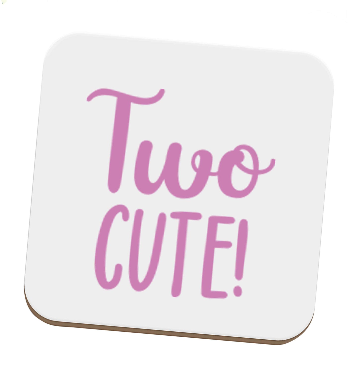 Two cute pink text set of four coasters