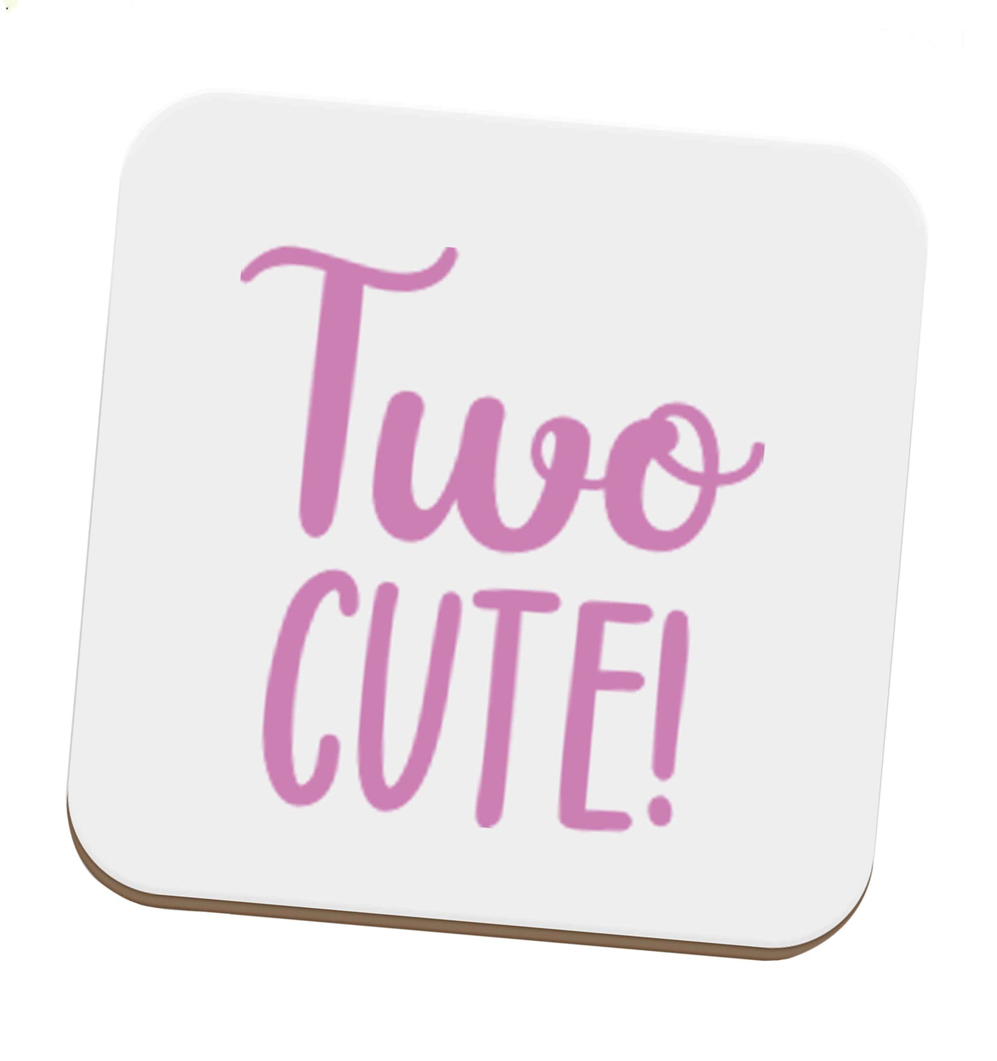 Two cute pink text set of four coasters