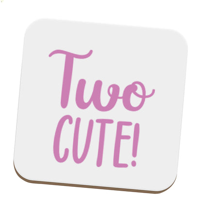 Two cute pink text set of four coasters