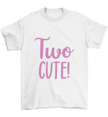 Two cute pink text Children's white Tshirt 12-13 Years