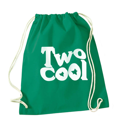 Two cool green drawstring bag