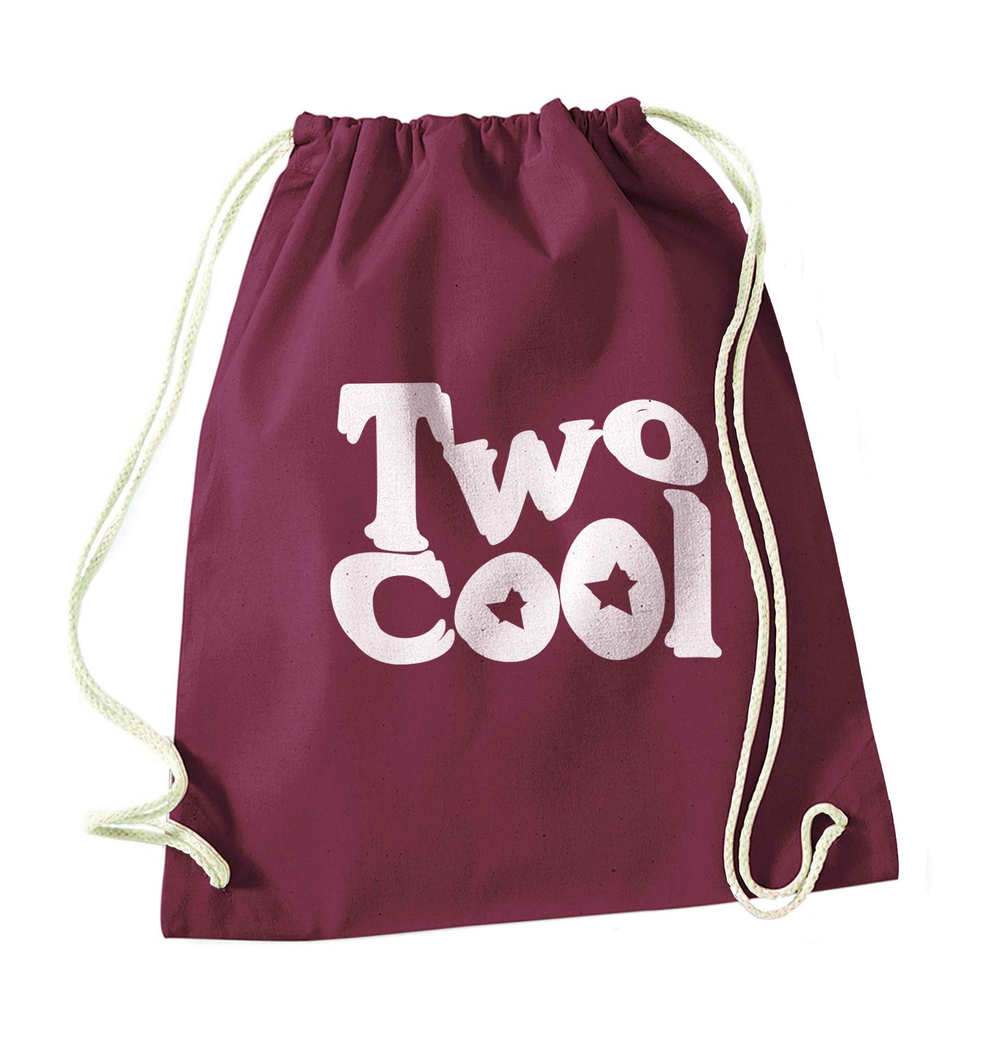 Two cool maroon drawstring bag