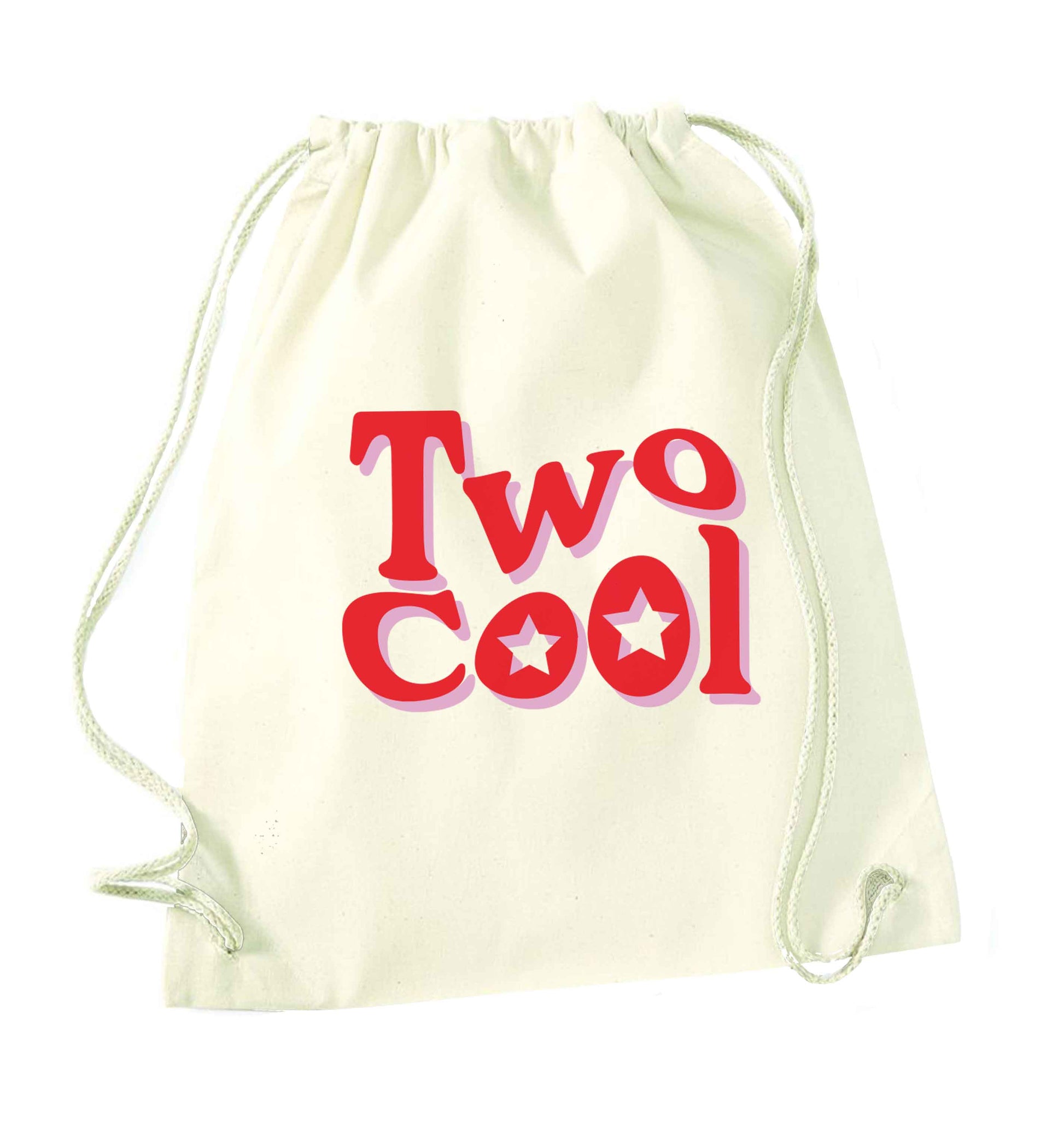 Two cool natural drawstring bag