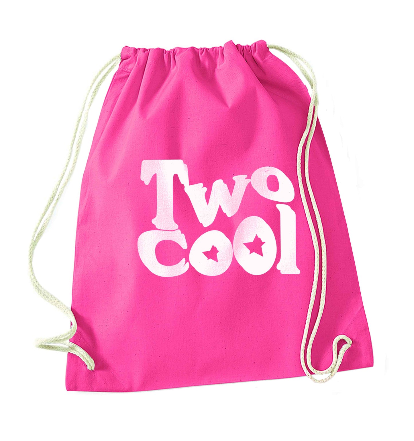 Two cool pink drawstring bag