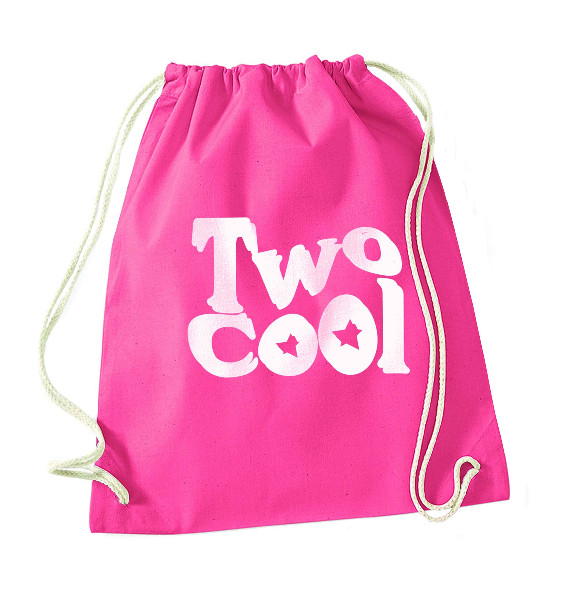 Two cool pink drawstring bag