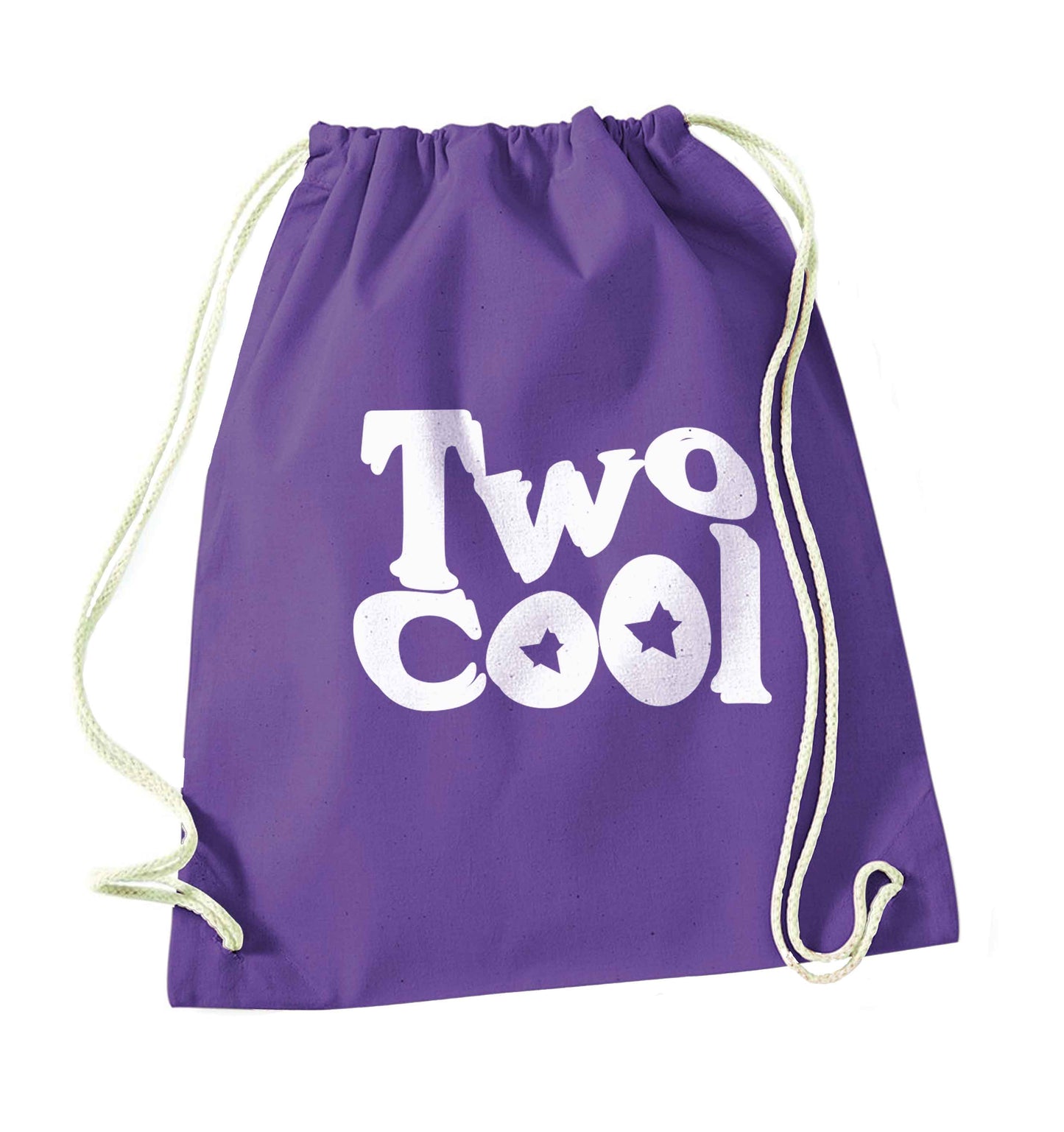 Two cool purple drawstring bag