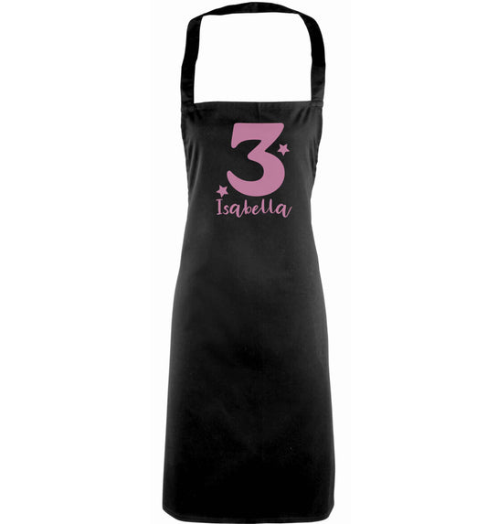 Any age, any name personalised birthday adults black apron