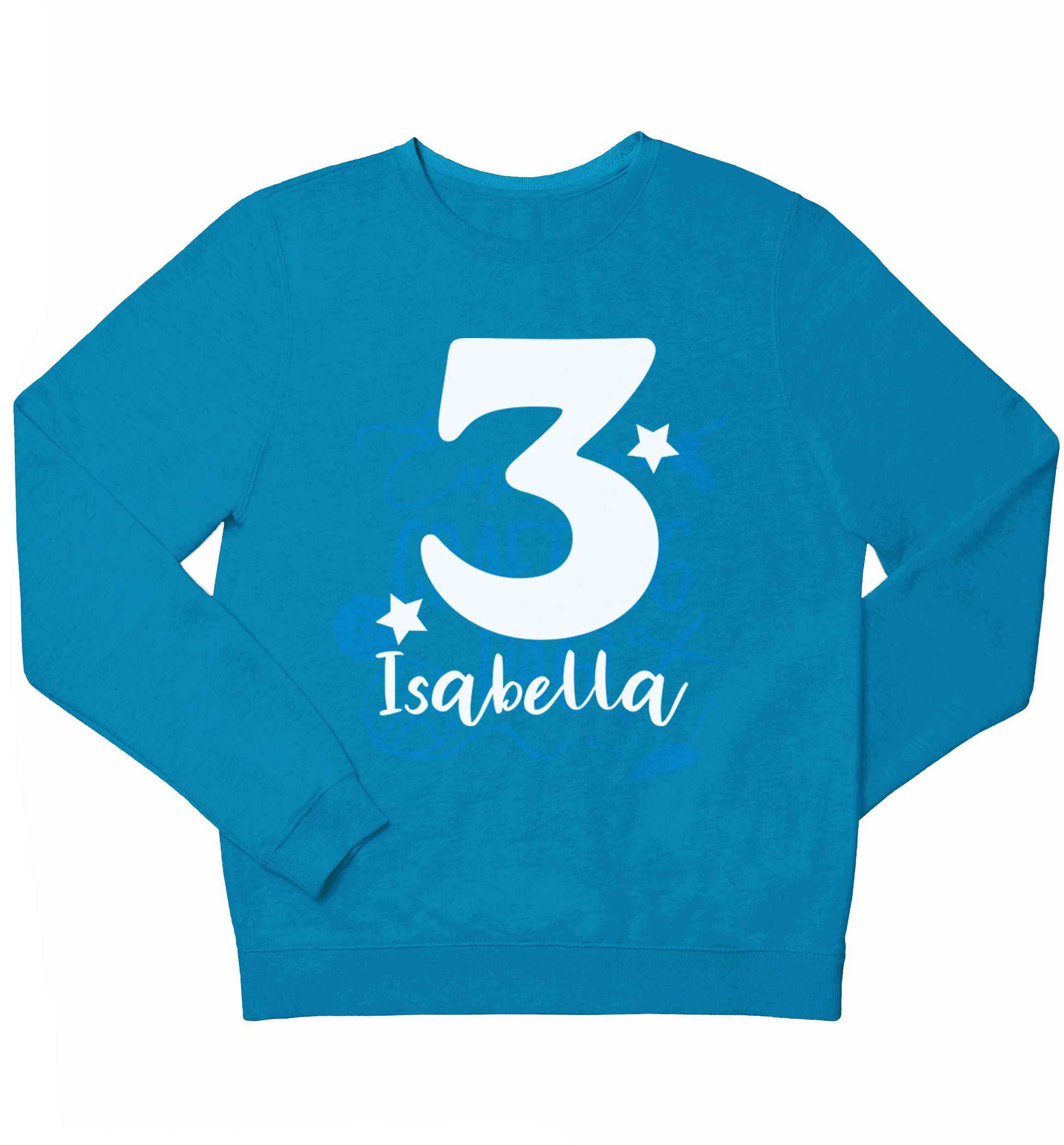Any age, any name personalised birthday children's blue sweater 12-13 Years