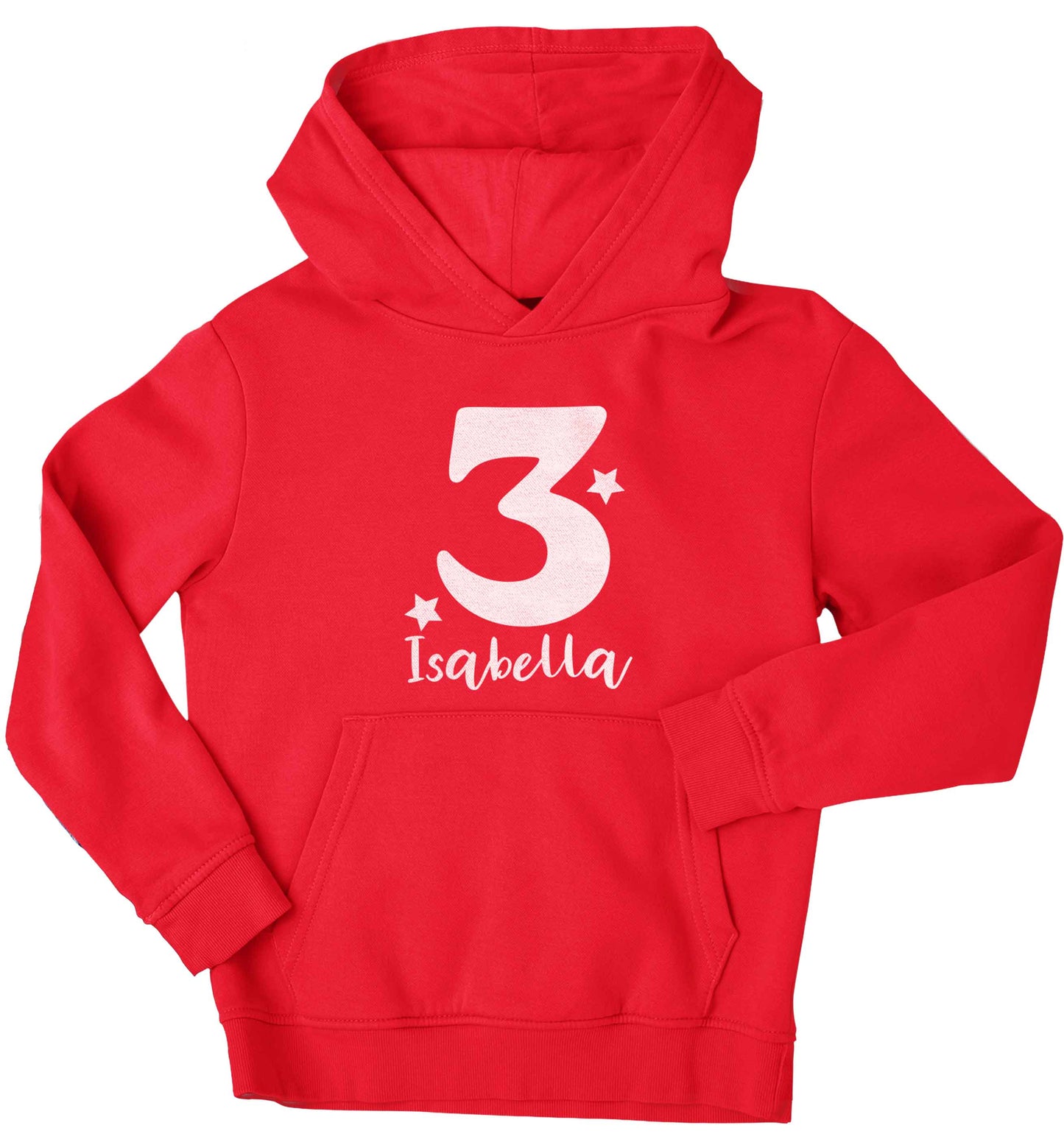 Any age, any name personalised birthday children's red hoodie 12-13 Years