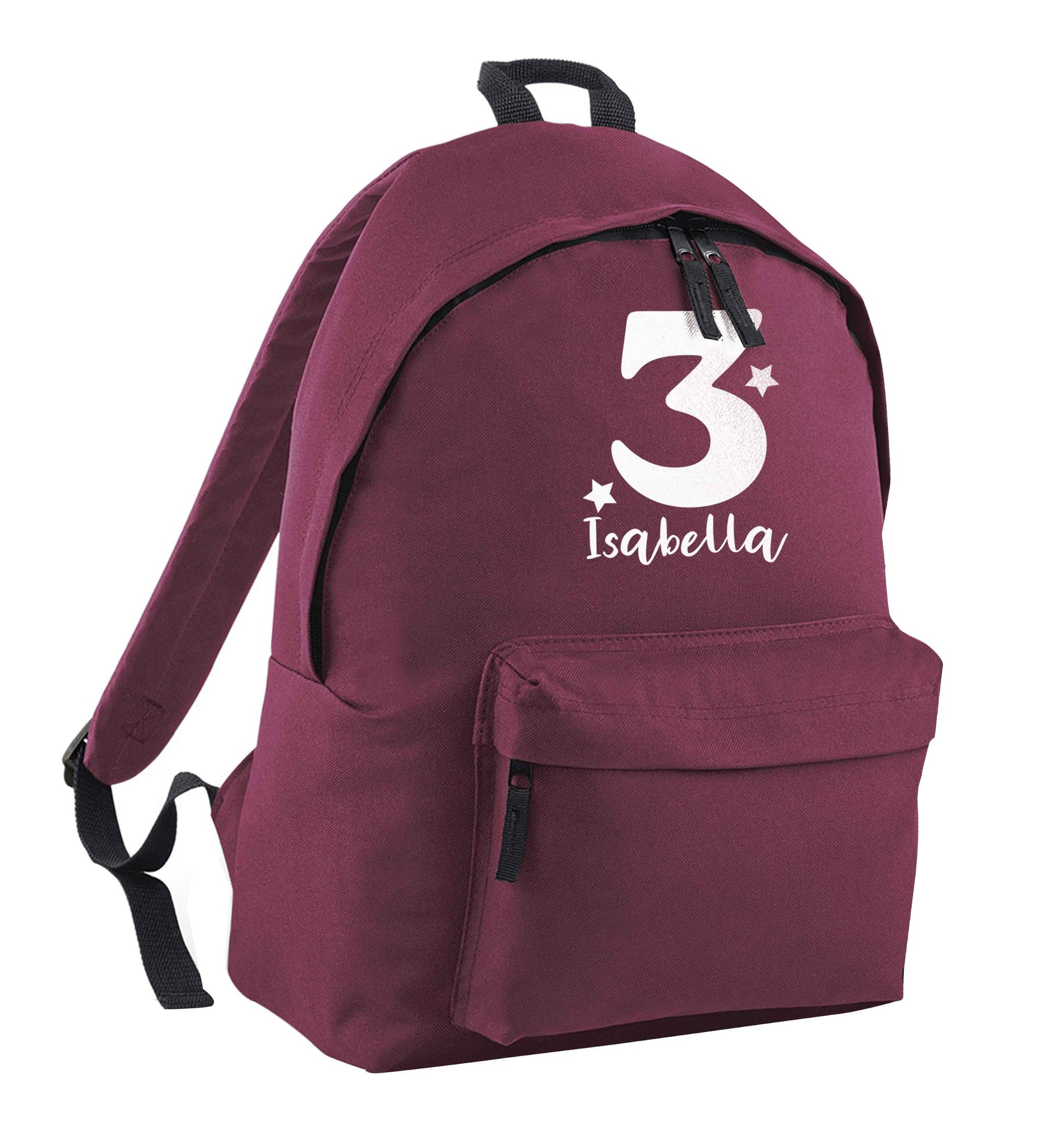 Any age, any name personalised birthday maroon adults backpack