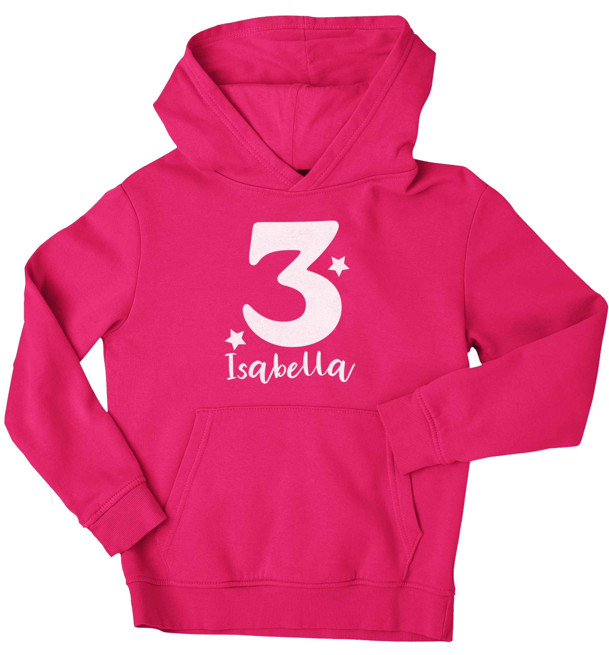 Any age, any name personalised birthday children's pink hoodie 12-13 Years