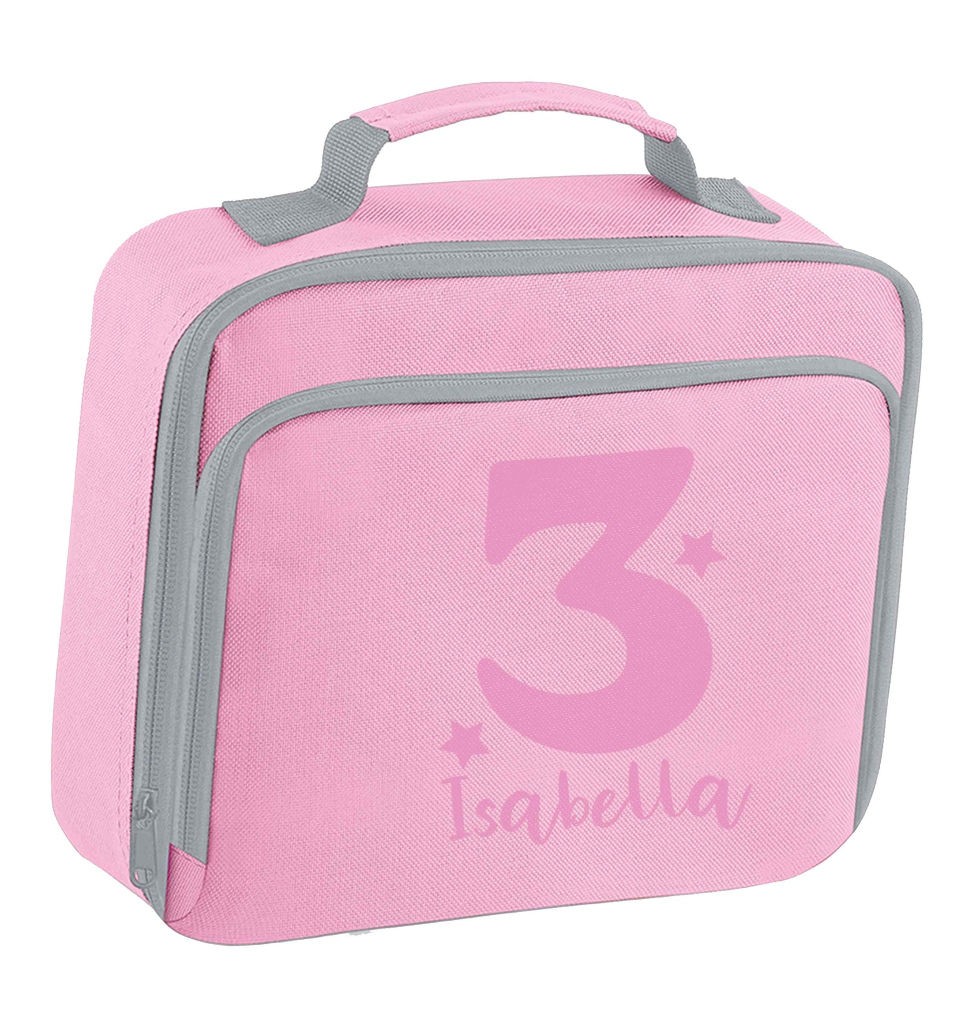 Any age, any name personalised birthday insulated pink lunch bag cooler