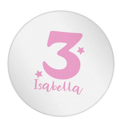 Any age, any name personalised birthday 24 @ 45mm matt circle stickers