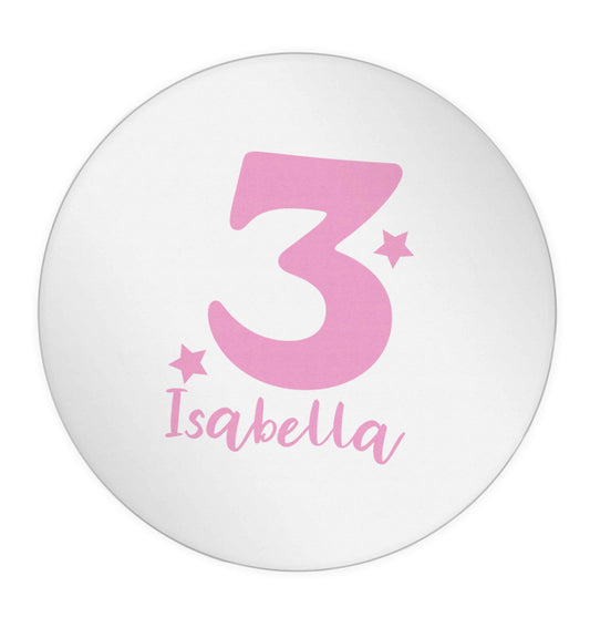 Any age, any name personalised birthday 24 @ 45mm matt circle stickers