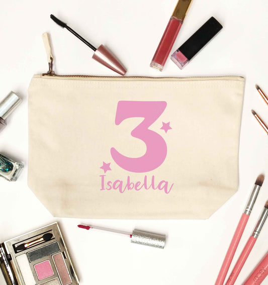 Any age, any name personalised birthday natural makeup bag