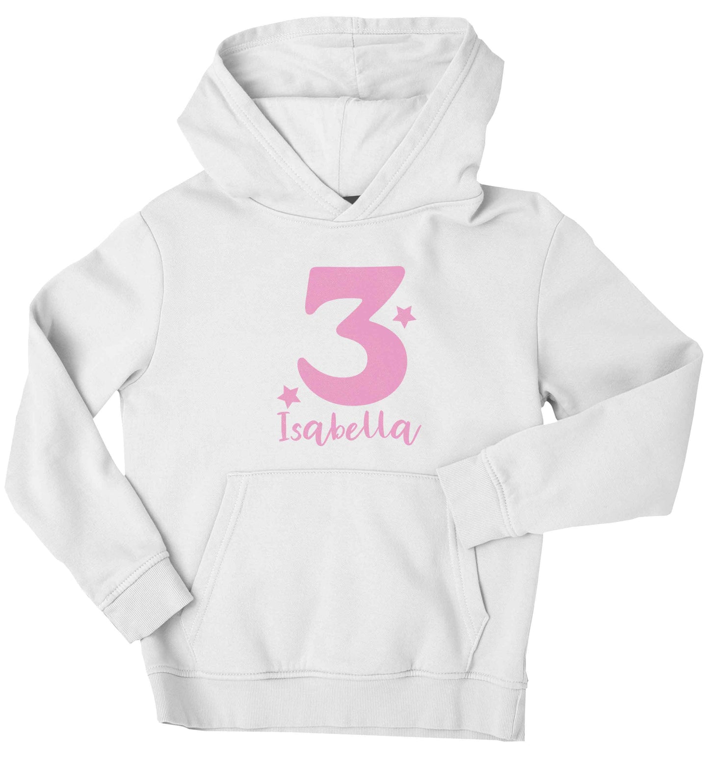 Any age, any name personalised birthday children's white hoodie 12-13 Years