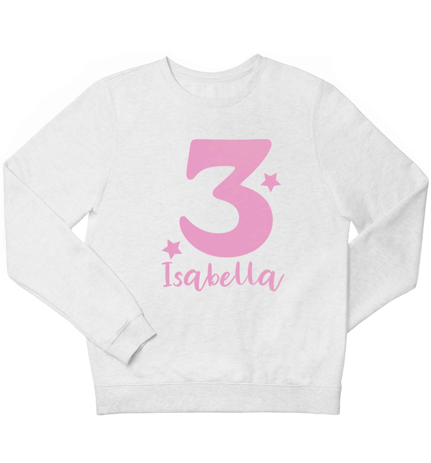 Any age, any name personalised birthday children's white sweater 12-13 Years