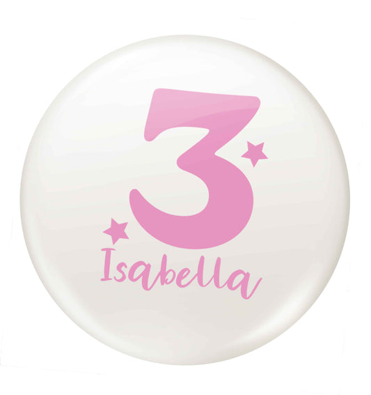 Any age, any name personalised birthday small 25mm Pin badge