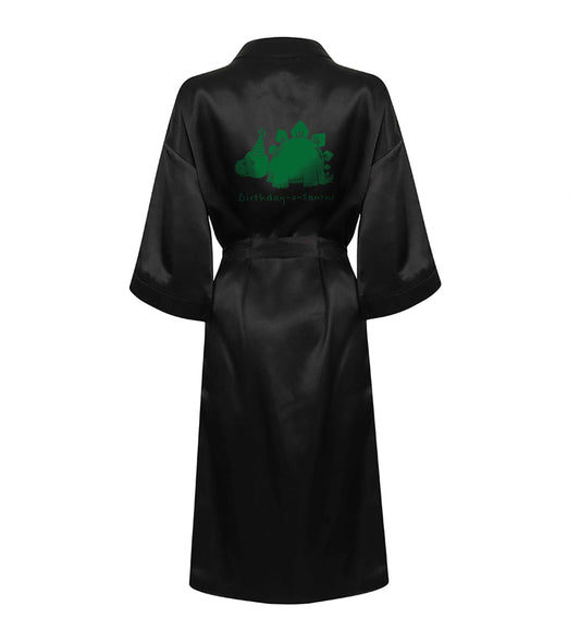 Birthday-o-saurus XL/XXL black ladies dressing gown size 16/18