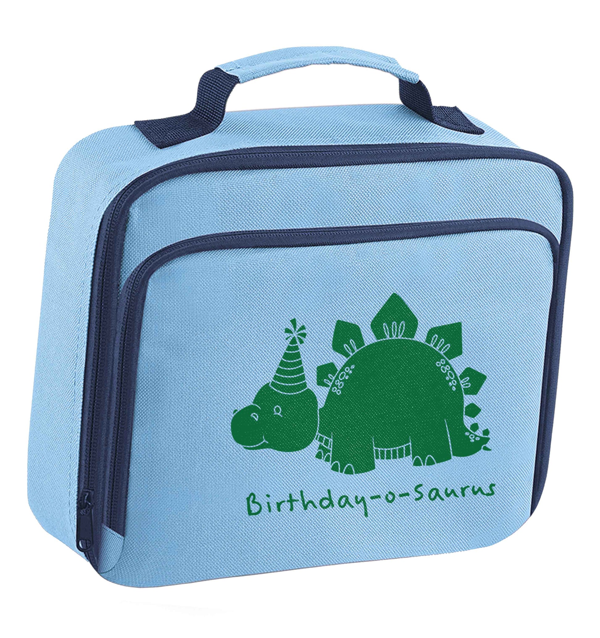 Birthday-o-saurus insulated blue lunch bag cooler