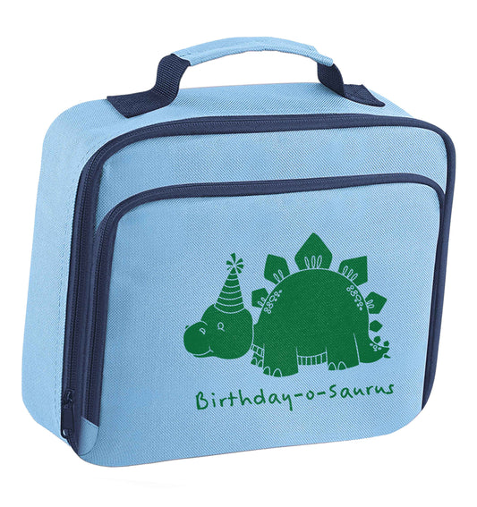 Birthday-o-saurus insulated blue lunch bag cooler