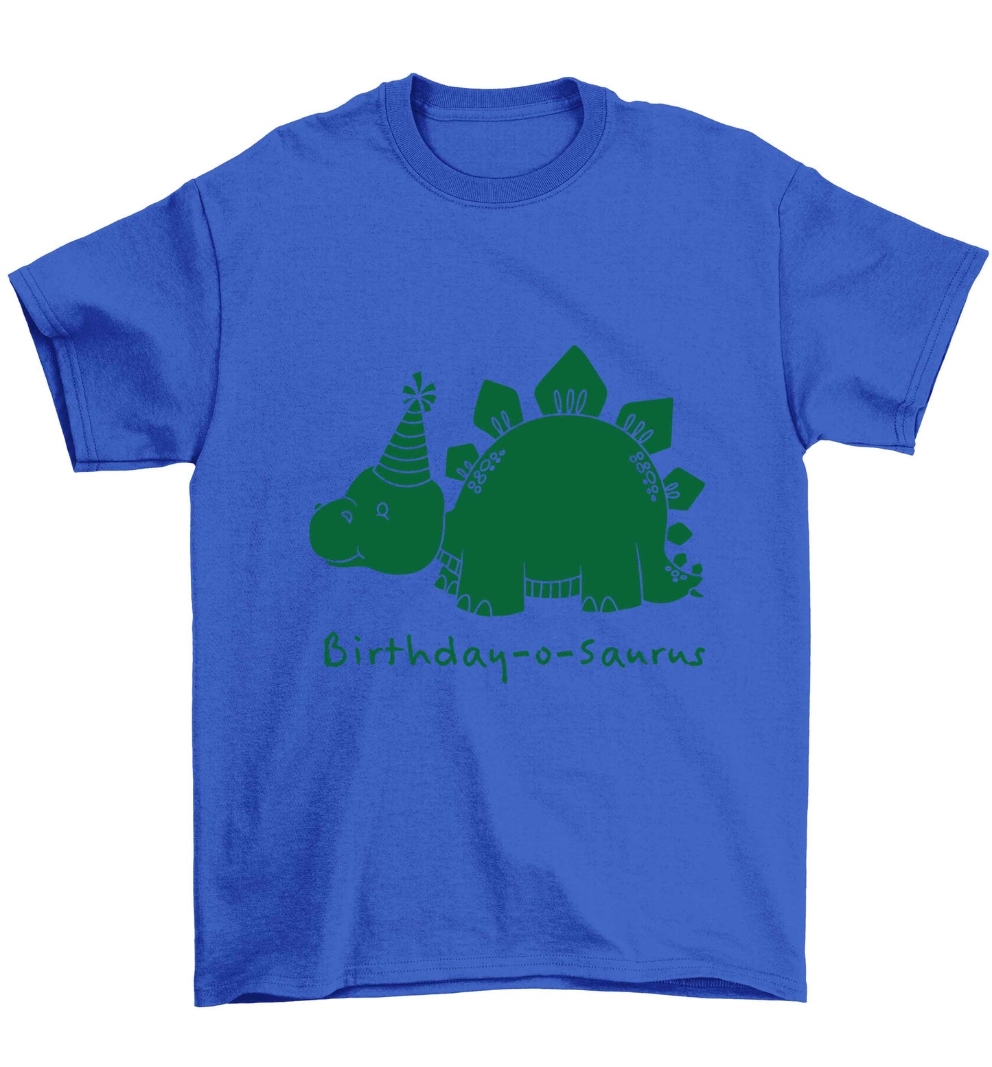 Birthday-o-saurus Children's blue Tshirt 12-13 Years