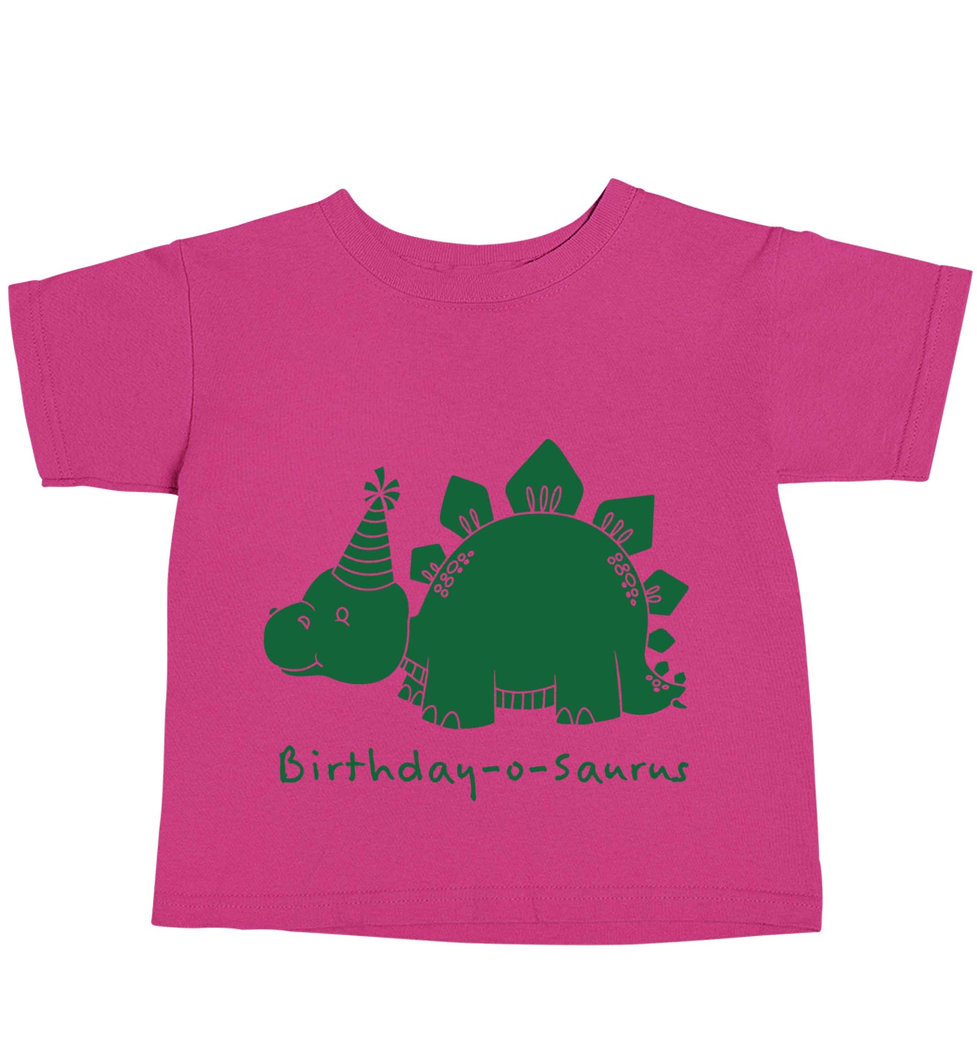 Birthday-o-saurus pink baby toddler Tshirt 2 Years