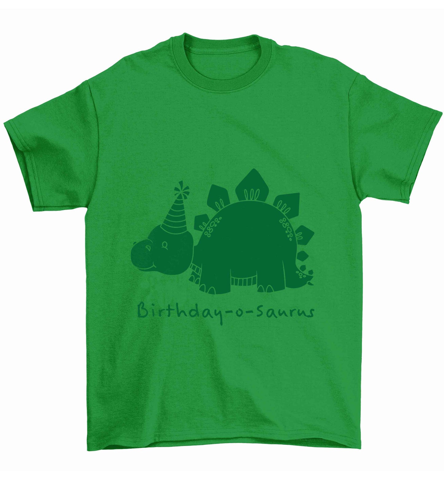 Birthday-o-saurus Children's green Tshirt 12-13 Years